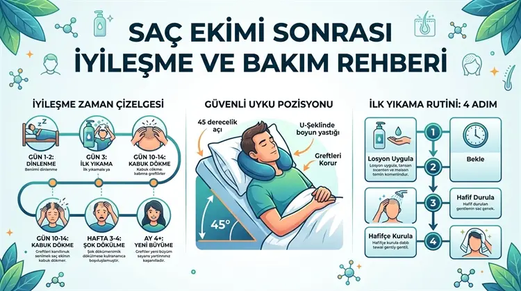 Saç Ekimi Sonrası İlk Yıkama ve Kabuk Dökme Süreci Rehberi