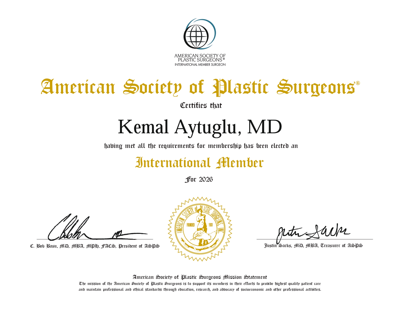 ASPS International Member